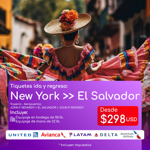 Tiquetes New York - El Salvador